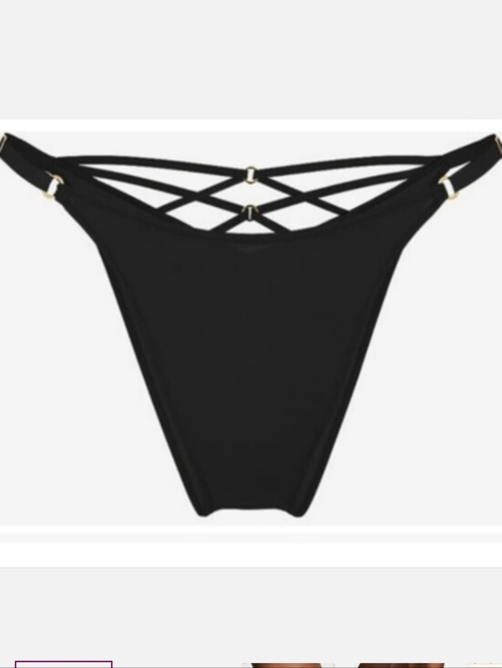Victoria's Secret Very Sexy Smooth Strappy Back Adjustable Brazilian Panty BLACK